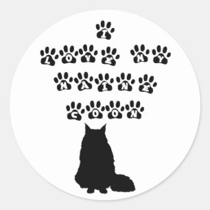 Sticker Rond I Love My Maine Coon—Black Text