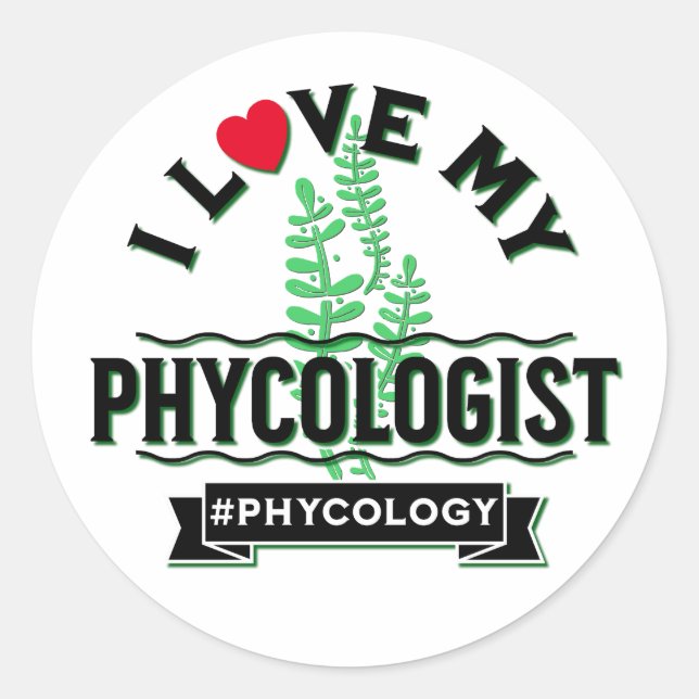 Sticker Rond I Love My Phycologist Algologie Saint-Valentin (Devant)