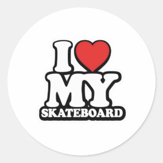 STICKER ROND I LOVE MY SKATEBOARD!