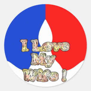Sticker Rond "I Love My Wife" Imprimer