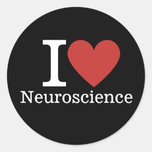 Sticker Rond I ❤️ Love Neuroscience for Students/Faculty CUSTOM