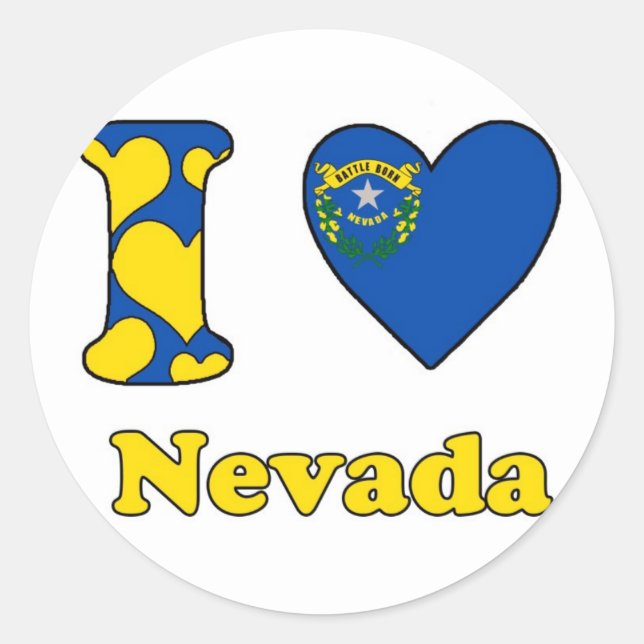 Sticker Rond I love Nevada (Devant)