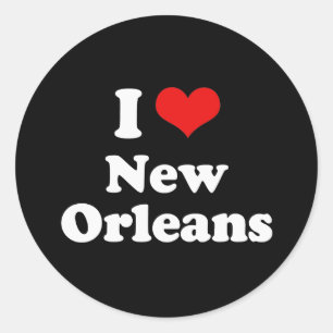 Sticker Rond I Love New Orleans Tshirt blanc