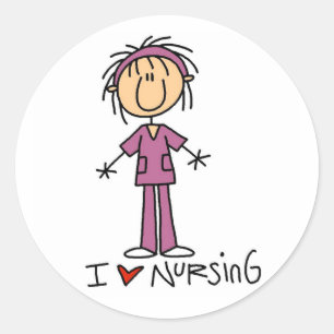 Sticker Rond I Love Nursing T-shirts and Gifts