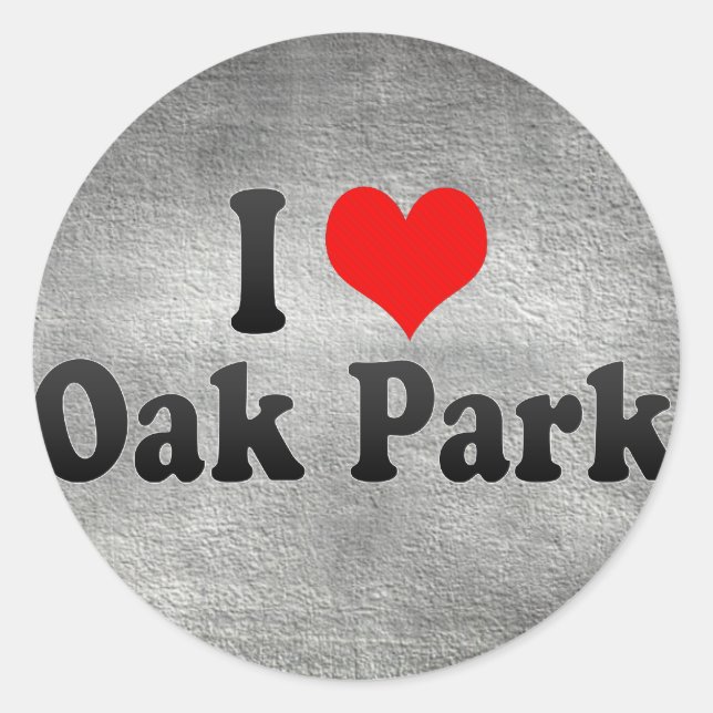Sticker Rond I Love Oak Park, États-Unis (Devant)