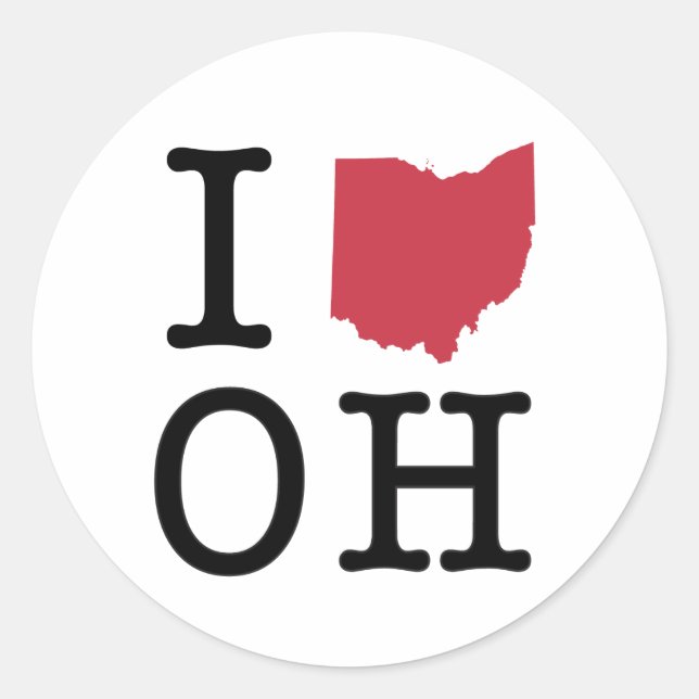 Sticker Rond I Love Ohio (Devant)