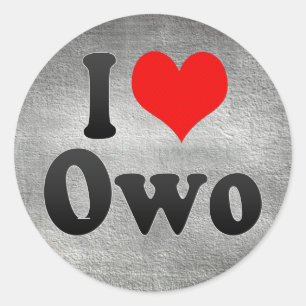 Sticker Rond I Love Owo, Nigeria