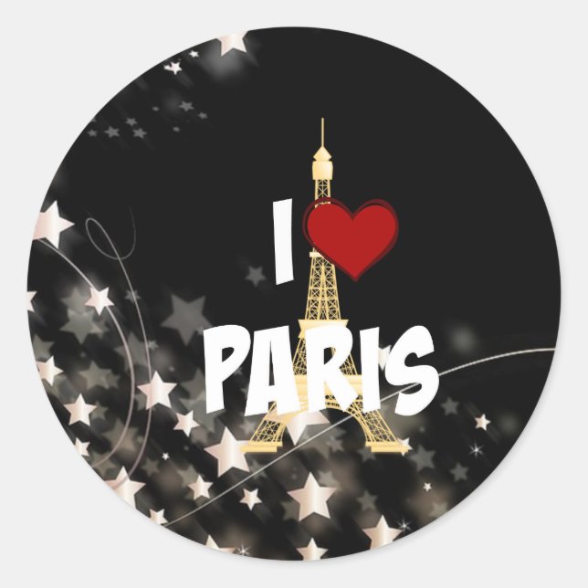 Sticker Rond I Love Paris (Devant)