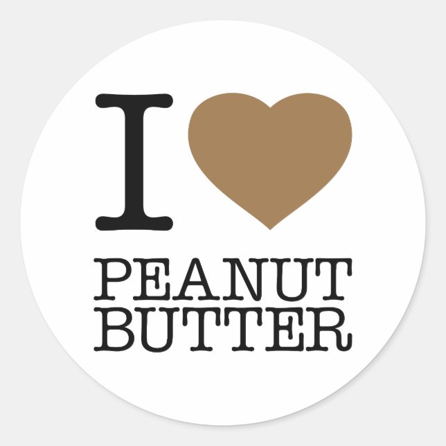 STICKER ROND I LOVE PEANUT BUTTER (Devant)