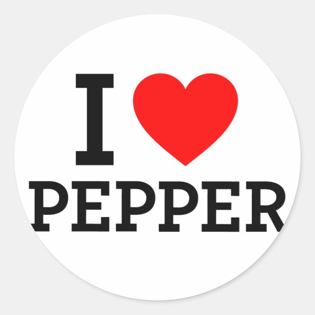 Sticker Rond I Love Pepper (Devant)