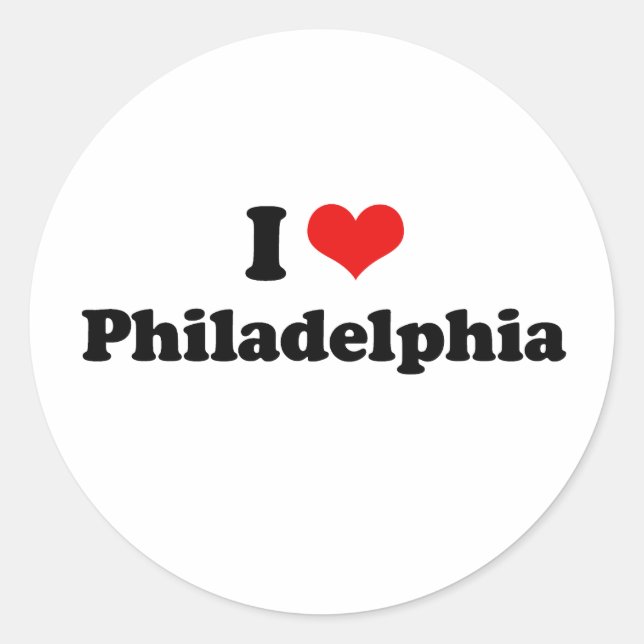 Sticker Rond I Love Philadelphia Tshirt (Devant)