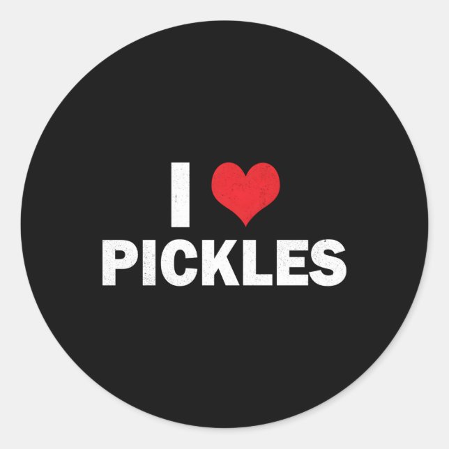Sticker Rond I Love Pickles Pickle I He Pickle (Devant)