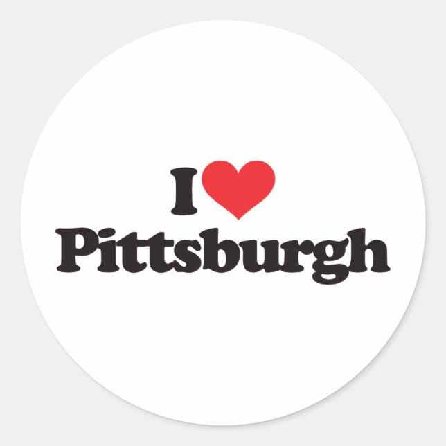 Sticker Rond I Love Pittsburgh (Devant)
