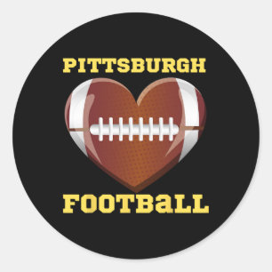 Sticker Rond I Love Pittsburgh Football Heart Women Toddler Gir