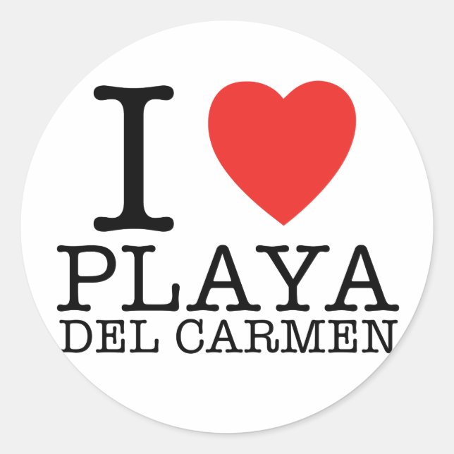 Sticker Rond I love Playa del Carmen (Devant)