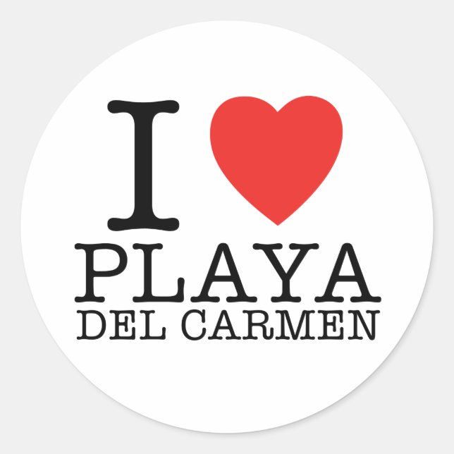 Sticker Rond I love Playa del Carmen (Devant)