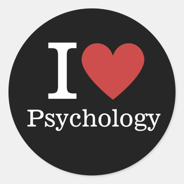 Sticker Rond I ❤️ Love Psychology for College Faculty/Student (Devant)