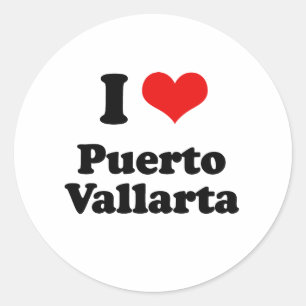 Sticker Rond I Love Puerto Vallarta Tshirt