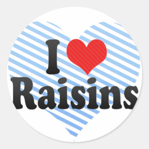 Sticker Rond I Love Raisins
