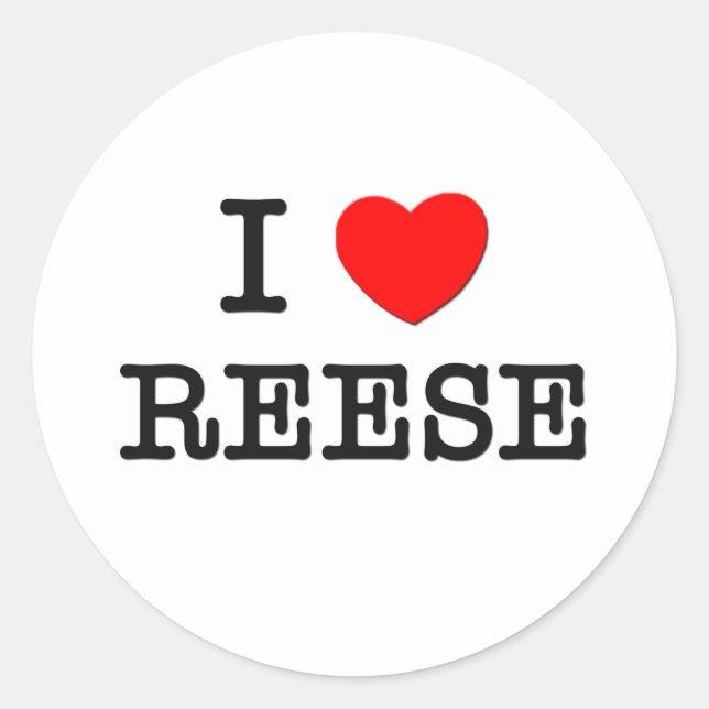 Sticker Rond I Love Reese (Devant)