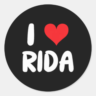 Sticker Rond I Love Rida - Coeur