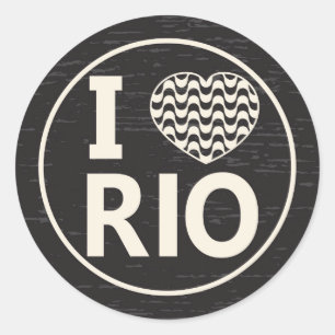 Sticker Rond I love Rio de Janeiro