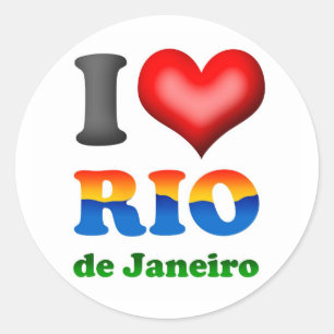Sticker Rond I Love Rio de Janeiro, Brésil La merveilleuse vill