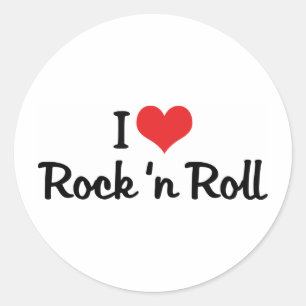 Sticker Rond I Love Rock 'n Roll