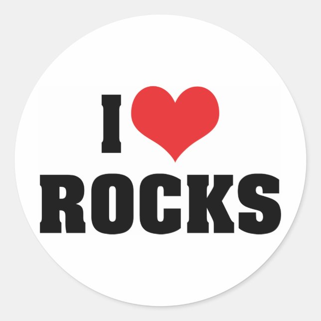 Sticker Rond I Love Rocks - Rock Géologie Géologue Lover (Devant)