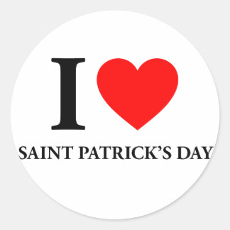 Sticker Rond I Love Saint Patrick's Day