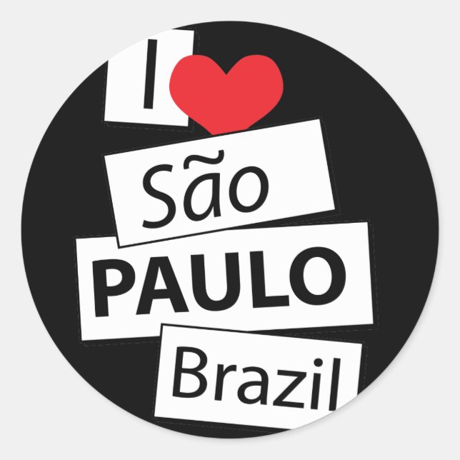 Sticker Rond I Love Sao Paulo Brésil (Devant)