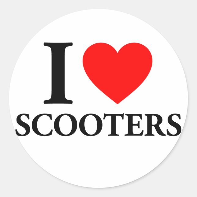 Sticker Rond I Love Scooters (Devant)