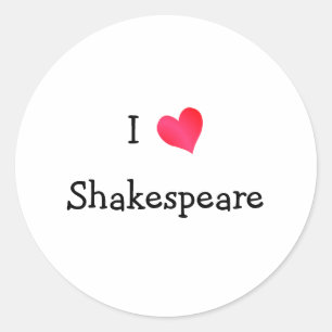 Sticker Rond I Love Shakespeare