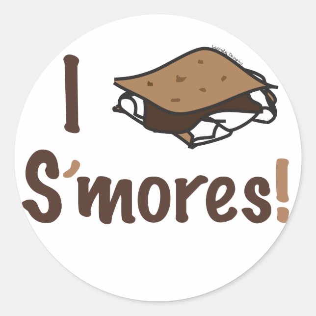Sticker Rond I Love S'mores (Devant)