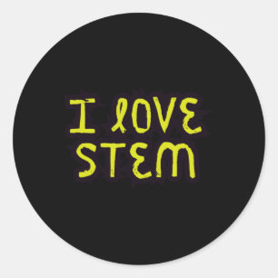 Sticker Rond I Love Stem - Science