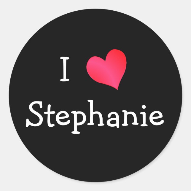Sticker Rond I Love Stephanie (Devant)