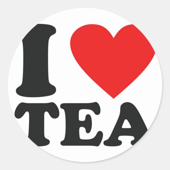 Sticker Rond I Love Tea (Devant)