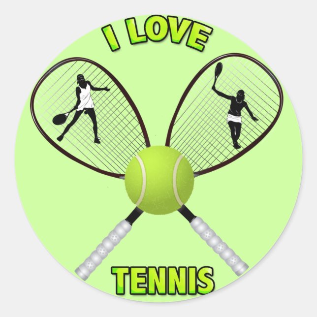 STICKER ROND I LOVE TENNIS (Devant)