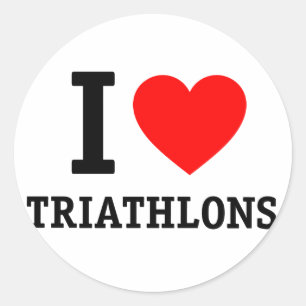 Sticker Rond I Love Triathlon