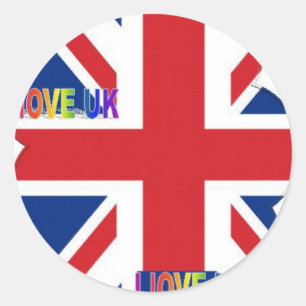 Sticker Rond I Love UK Art Print