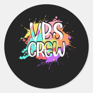 Sticker Rond I Love VBS 2023 Crew Vacation Bible School Paint S