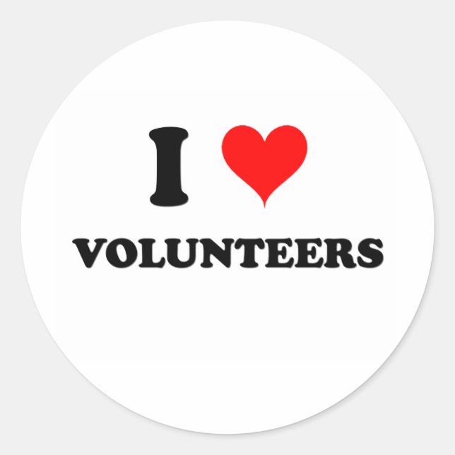 Sticker Rond I Love Volunteers (Devant)
