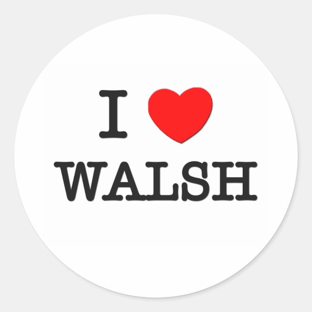 Sticker Rond I Love Walsh (Devant)