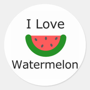 Sticker Rond I Love Watermelon