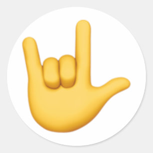 Sticker Rond I Love You Hand Sign - Emoji
