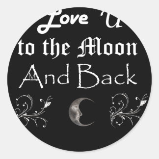 Sticker Rond I love you to the moon and back