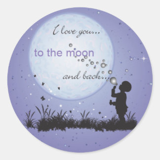 Sticker Rond I Love You to the Moon and Back-Unique Toxits