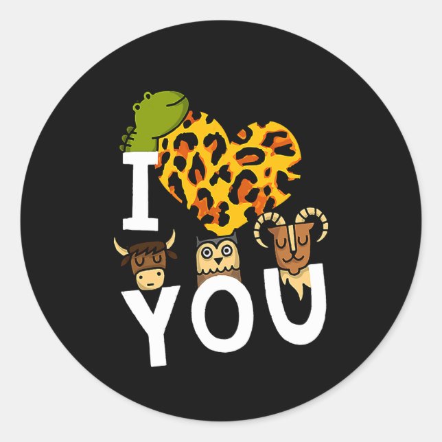 Sticker Rond I Love You Valentines Day Romance For  (Devant)