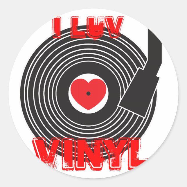 Sticker Rond I Luv Vinyl (Devant)