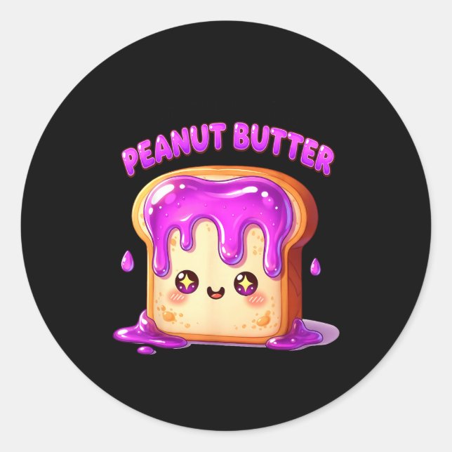 Sticker Rond I’m With The Peanut Butter Funny Matching Couple C (Devant)
